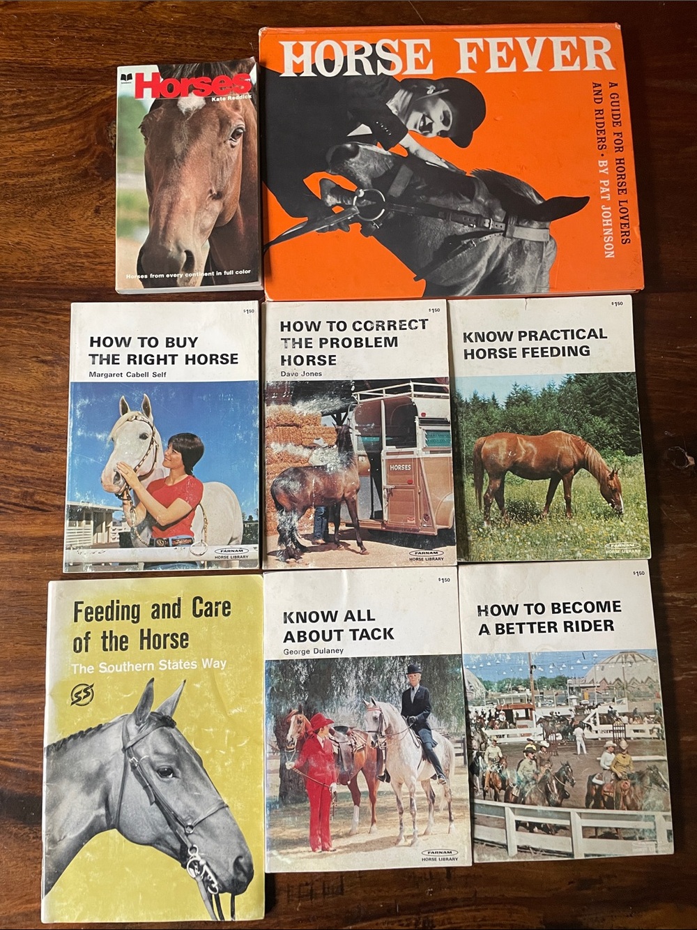 8 Vintage Horse Equestrian Books Farnham Library Horse Fever Southern States 70s